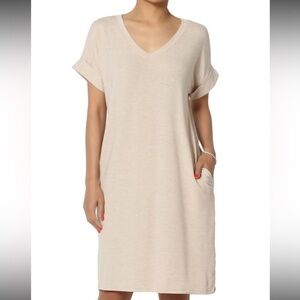 Casual Cream Short Sleeve pj dress s/m